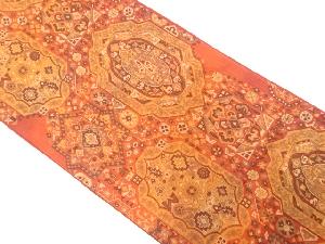 花更紗模様織り出し　袋帯